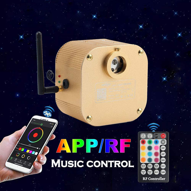 DC12V 16W Bluetooth APP & RF Twinkle RGBW LED Star Headlinear Fiber Optic Light Source DC12V 16W Bluetooth APP & RF Twinkle RGBW LED Star Headlinear Fiber Optic Light Source